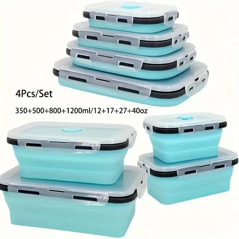 1/4pcs Collapsible Silicone Food Storage Container