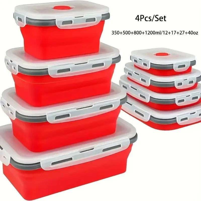 1/4pcs Collapsible Silicone Food Storage Container