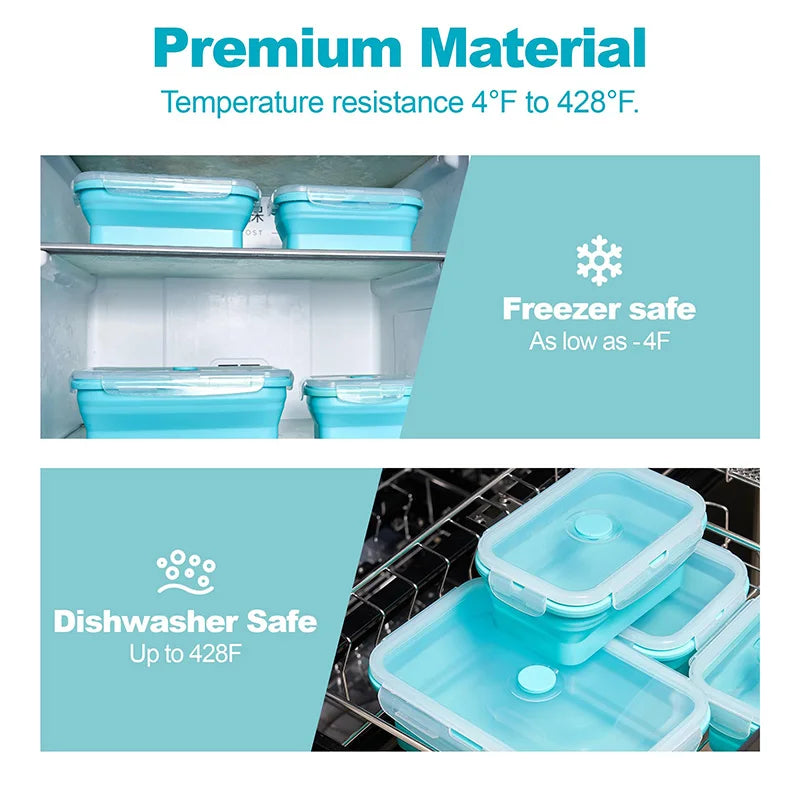 Collapsible Silicone Food Storage Container,Bento Lunch Boxes For Kitchen