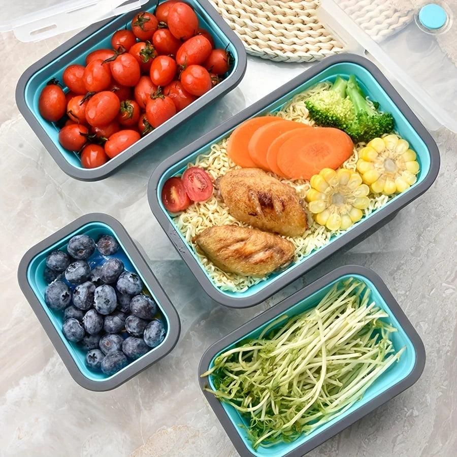 1/4pcs Collapsible Silicone Food Storage Container