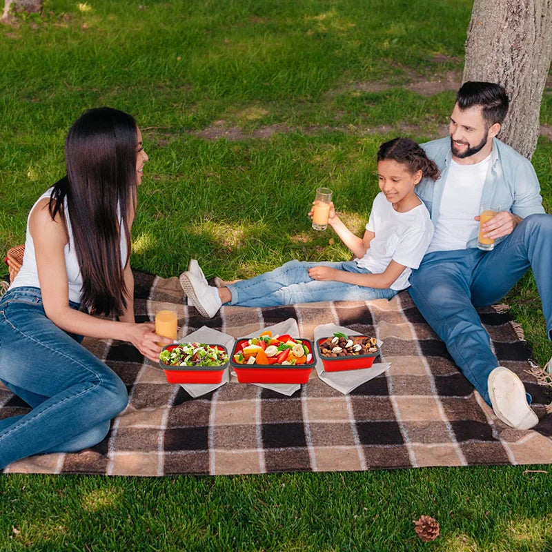 Collapsible Food Storage Containers Silicone Bowls with Lids-Perfect for Meal Preppers