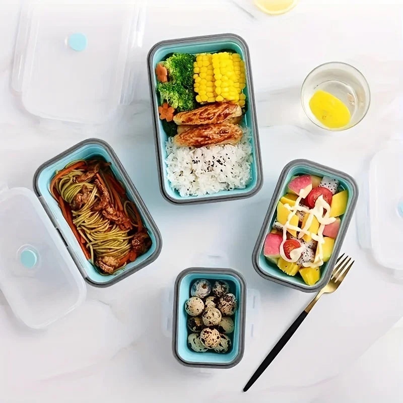 1/4pcs Collapsible Silicone Food Storage Container