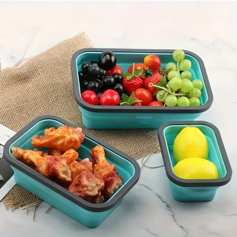 1/4pcs Collapsible Silicone Food Storage Container