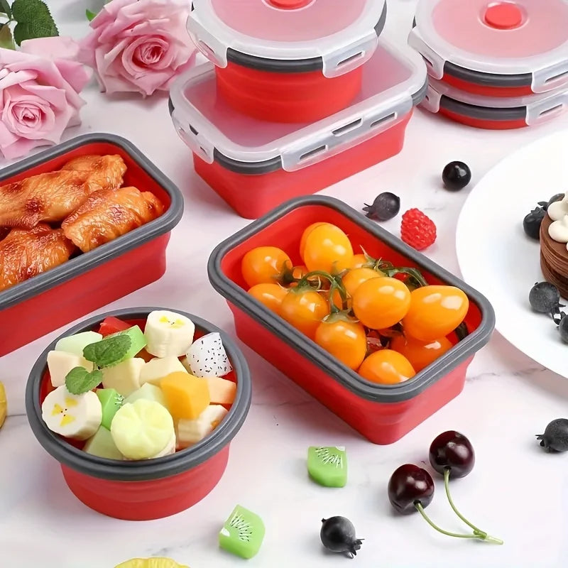 1/4pcs Collapsible Silicone Food Storage Container