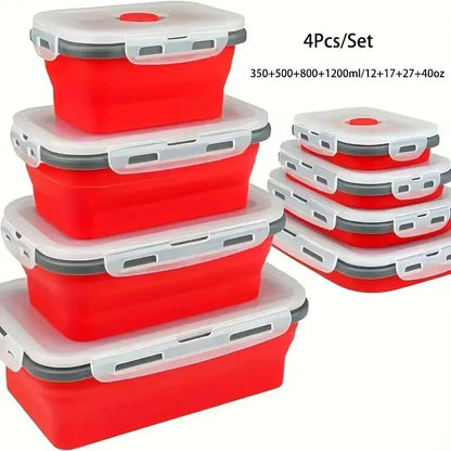 1/4pcs Collapsible Silicone Food Storage Container