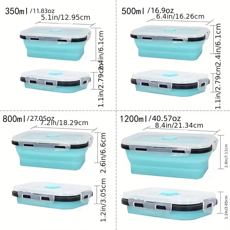 1/4pcs Collapsible Silicone Food Storage Container