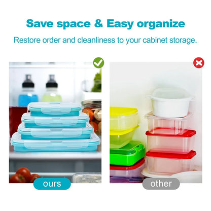 Collapsible Silicone Food Storage Container,Bento Lunch Boxes For Kitchen