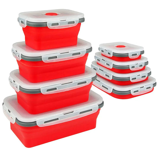 Collapsible Food Storage Containers Silicone Bowls with Lids-Perfect for Meal Preppers